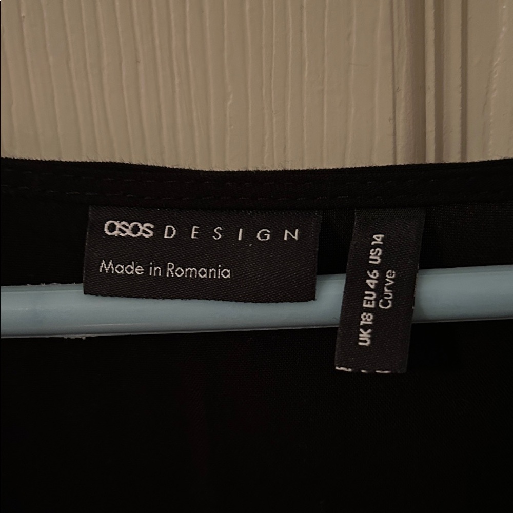 ASOS Curve Black Midi Dress with Button Detail - Picture 5 of 7